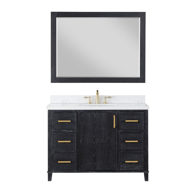 Altair Designs Weiser 48" Single Bathroom Vanity Set with Composite Aosta White Stone Countertop - 549048-BO-AW-NM - Backyard Provider