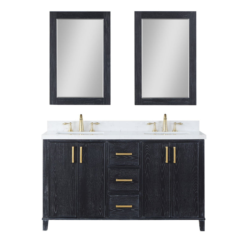 Altair Designs Weiser 60" Double Bathroom Vanity Set with Composite Aosta White Stone Countertop - 549060-BO-AW-NM - Backyard Provider