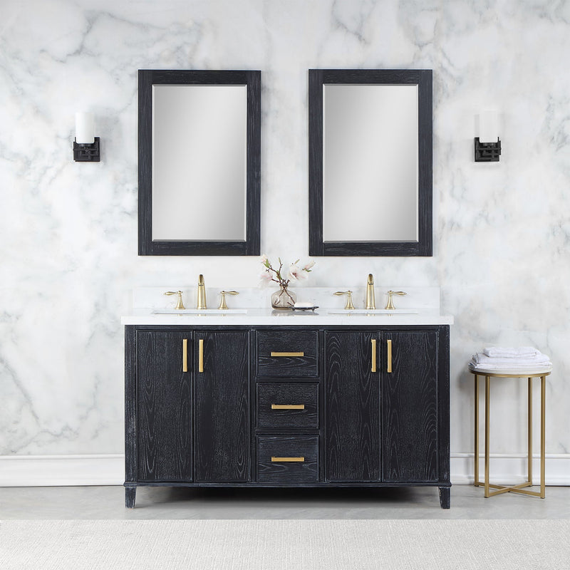 Altair Designs Weiser 72" Double Bathroom Vanity with Composite Aosta White Stone Countertop - 549072-BO-AW-NM - Backyard Provider