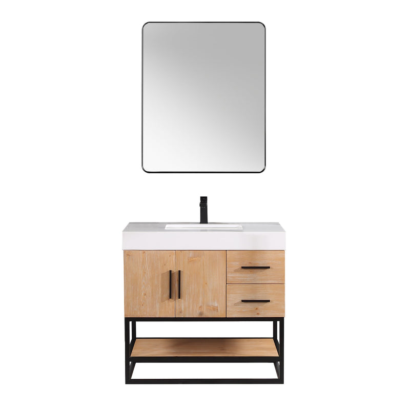 Altair Designs Bianco Single Bathroom Vanity with White Composite Stone Countertop - 552036B-LB-WH - Backyard Provider