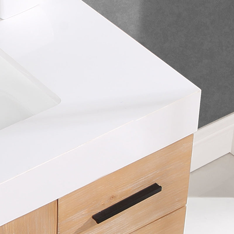 Altair Designs Bianco Single Bathroom Vanity with White Composite Stone Countertop - 552036B-LB-WH - Backyard Provider