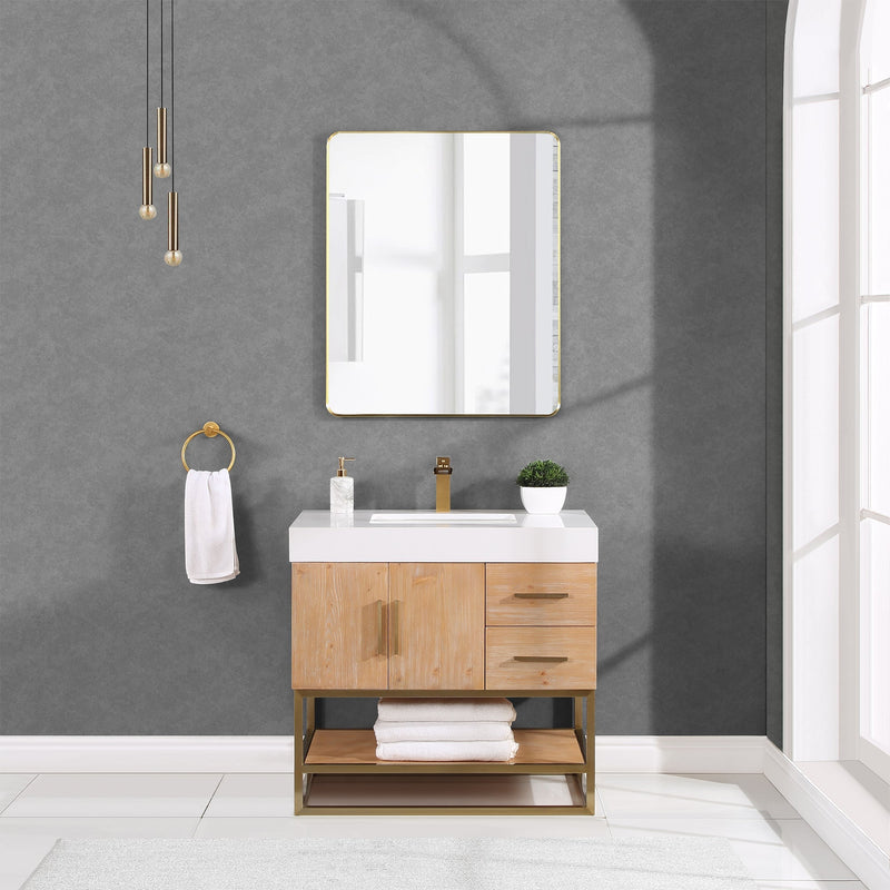 Altair Designs Bianco Single Bathroom Vanity with White Composite Stone Countertop - 552036B-LB-WH - Backyard Provider