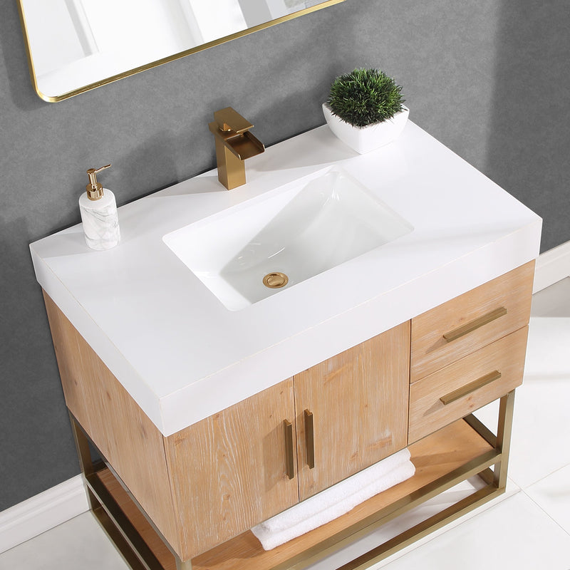 Altair Designs Bianco Single Bathroom Vanity with White Composite Stone Countertop - 552036B-LB-WH - Backyard Provider