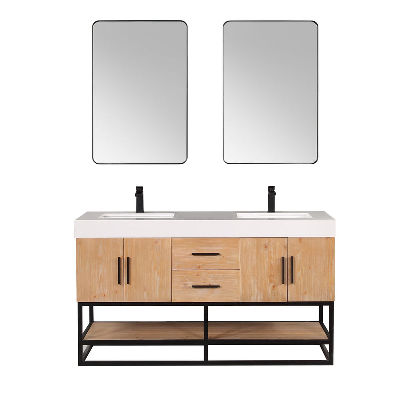 Altair Designs Bianco Double Bathroom Vanity with White Composite Stone Countertop - 552060B-LB-WH-NM - Backyard Provider