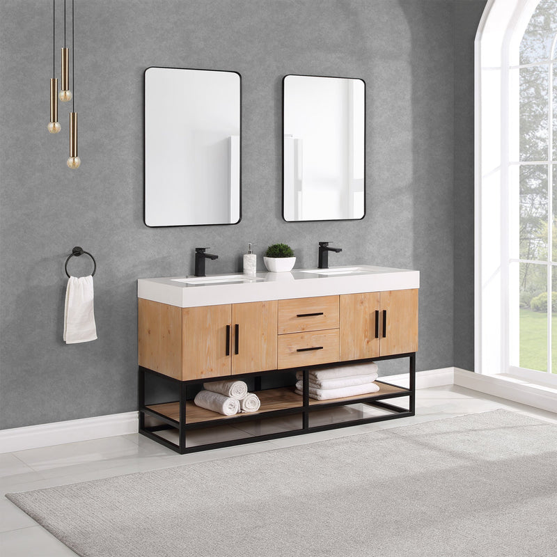 Altair Designs Bianco Double Bathroom Vanity with White Composite Stone Countertop - 552060B-LB-WH-NM - Backyard Provider