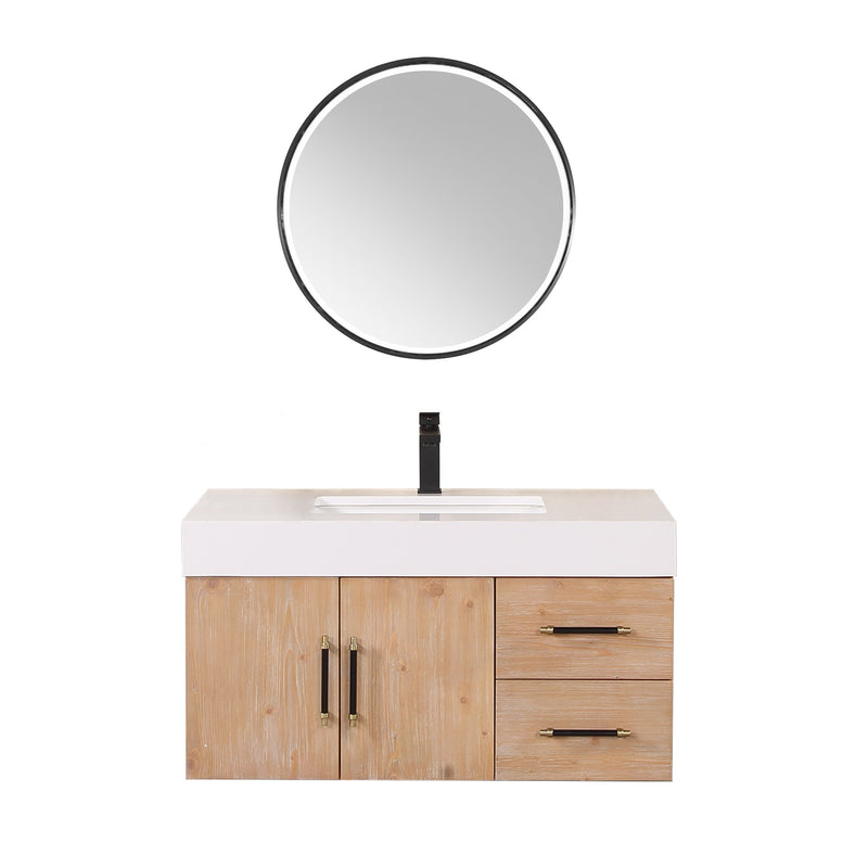 Altair Designs Corchia Wall-mounted Single Bathroom Vanity with White Composite Stone Countertop - 553036-LB-WH - Backyard Provider