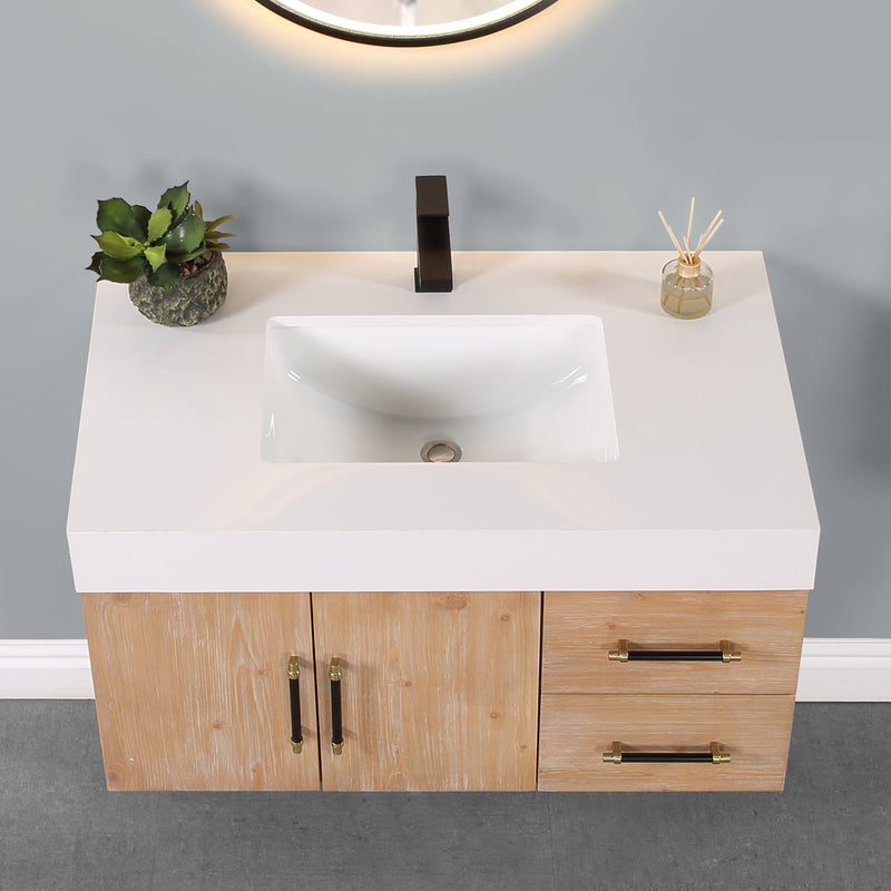 Altair Designs Corchia Wall-mounted Single Bathroom Vanity with White Composite Stone Countertop - 553036-LB-WH - Backyard Provider