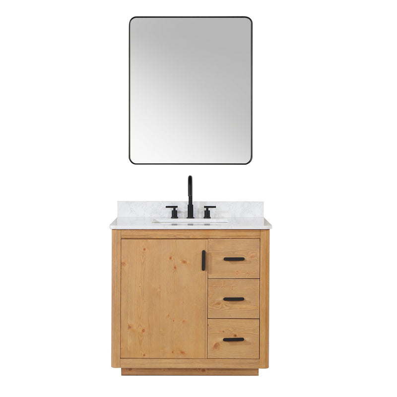 Altair Designs Perla 36" Single Bathroom Vanity with Grain White Composite Stone Countertop - 556036-NW-GW - Backyard Provider