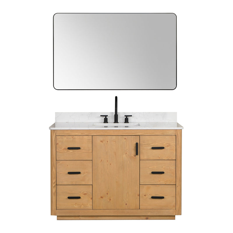 Altair Designs Perla 48" Single Bathroom Vanity with Grain White Composite Stone Countertop - 556048-NW-GW - Backyard Provider