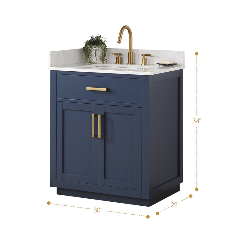 Altair Designs Gavino 30" Single Bathroom Vanity with Composite Stone Countertop - 557030-RB-GW - Backyard Provider