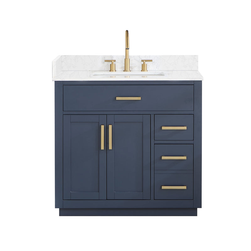 Altair Designs Gavino 36" Single Bathroom Vanity with Composite Stone Countertop - 557036-RB-GW - Backyard Provider