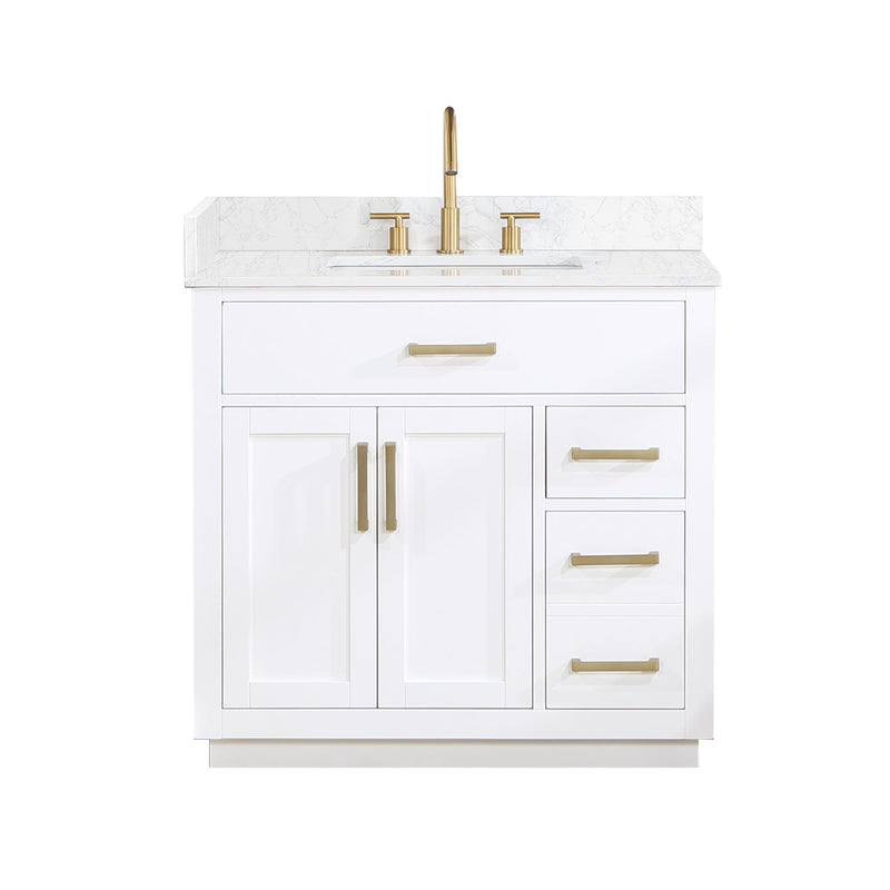 Altair Designs Gavino 36" Single Bathroom Vanity with Composite Stone Countertop - 557036-RB-GW - Backyard Provider