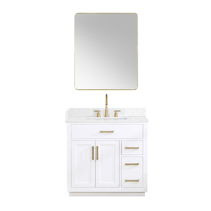 Altair Designs Gavino 36" Single Bathroom Vanity with Composite Stone Countertop - 557036-RB-GW - Backyard Provider