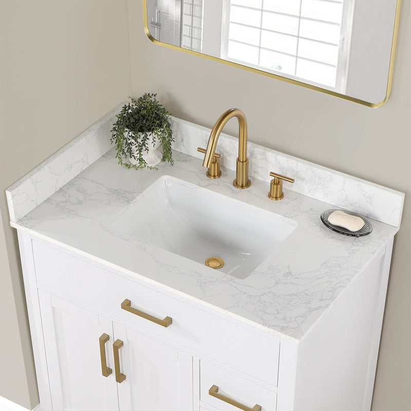 Altair Designs Gavino 36" Single Bathroom Vanity with Composite Stone Countertop - 557036-RB-GW - Backyard Provider