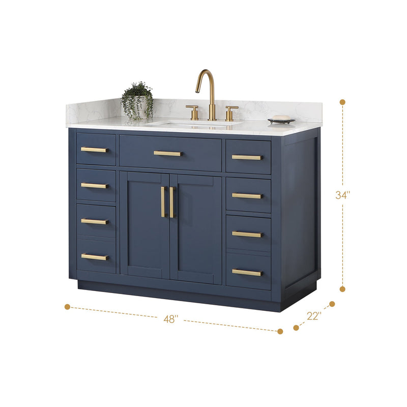 Altair Designs Gavino 48" Single Bathroom Vanity with Composite Stone Countertop - 557048-RB-GW - Backyard Provider