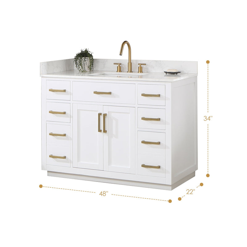 Altair Designs Gavino 48" Single Bathroom Vanity with Composite Stone Countertop - 557048-RB-GW - Backyard Provider