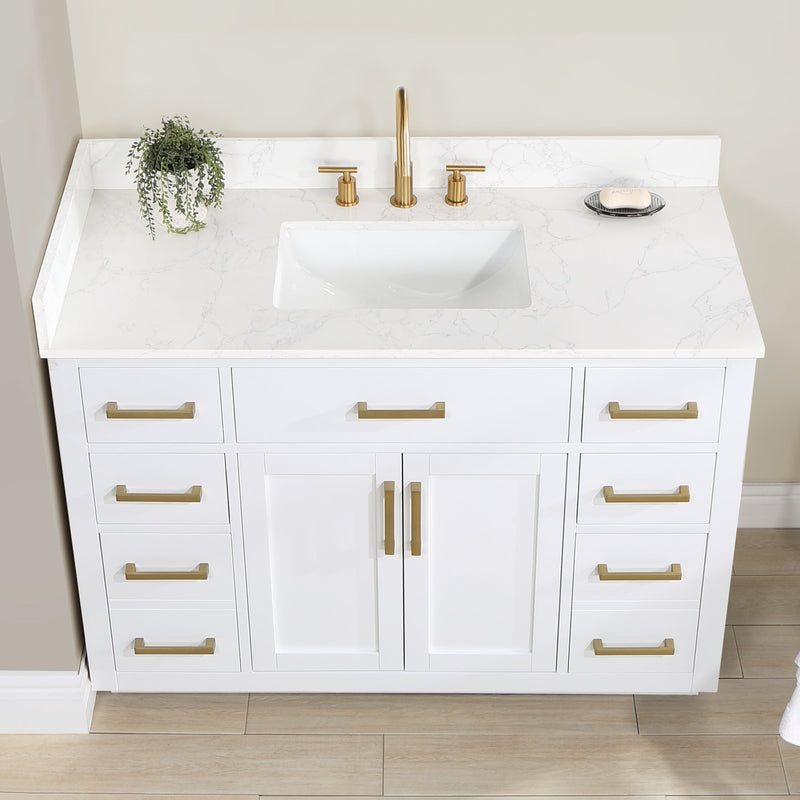 Altair Designs Gavino 48" Single Bathroom Vanity with Composite Stone Countertop - 557048-RB-GW - Backyard Provider