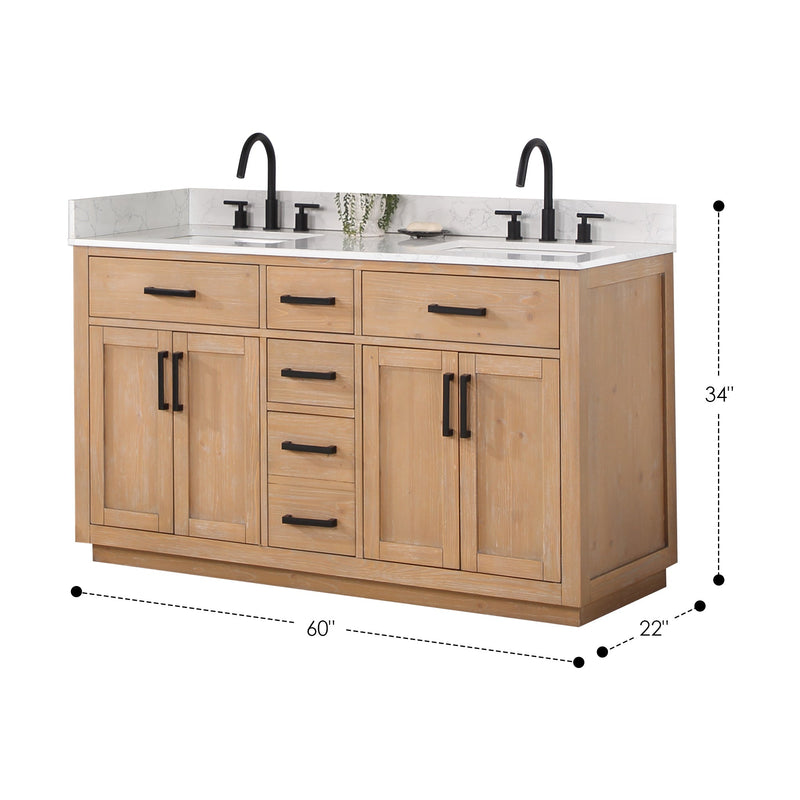 Altair Designs Gavino 60" Double Bathroom Vanity with Composite Stone Countertop - 557060-LB-GW - Backyard Provider