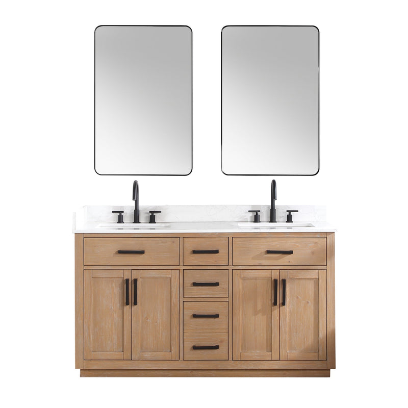 Altair Designs Gavino 60" Double Bathroom Vanity with Composite Stone Countertop - 557060-LB-GW - Backyard Provider