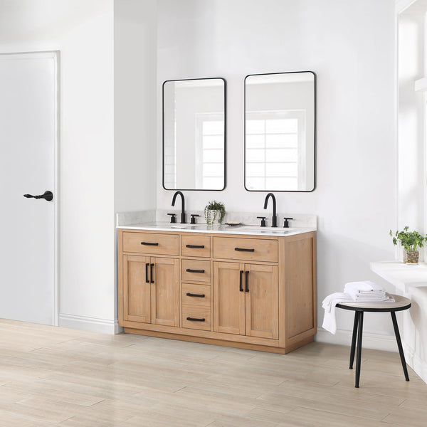 Altair Designs Gavino 60" Double Bathroom Vanity with Composite Stone Countertop - 557060-LB-GW - Backyard Provider