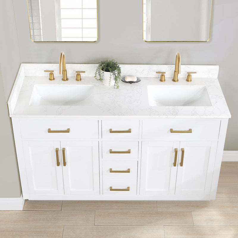 Altair Designs Gavino 60" Double Bathroom Vanity with Composite Stone Countertop - 557060-LB-GW - Backyard Provider