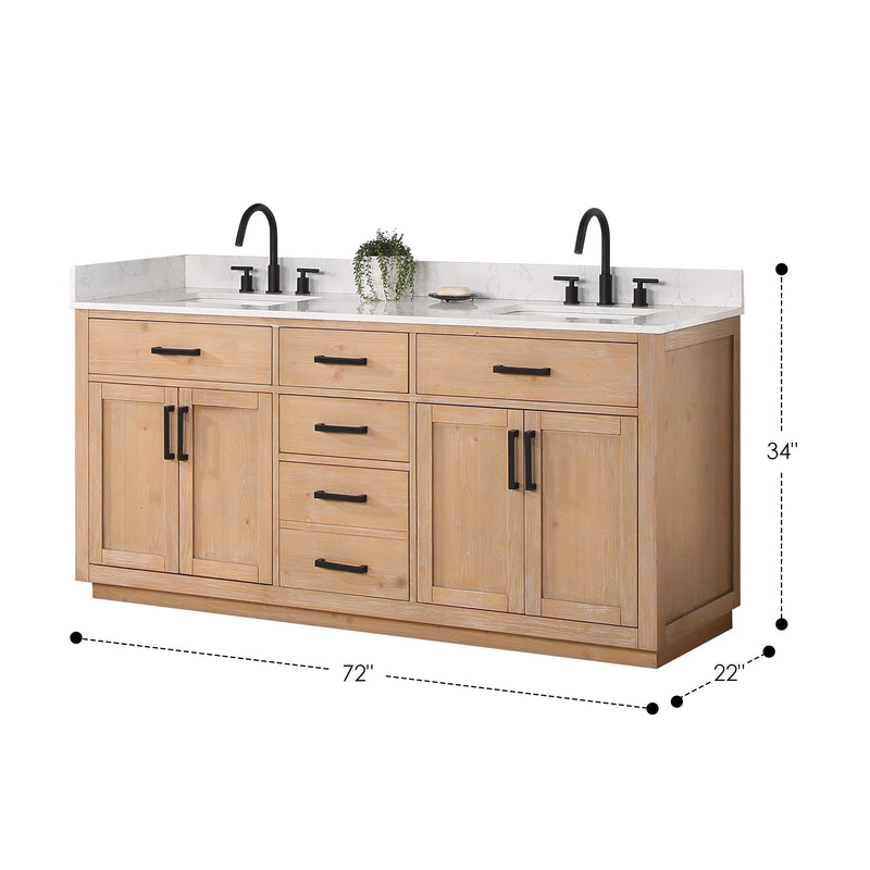 Altair Designs Gavino 72" Double Bathroom Vanity with Composite Stone Countertop - 557072-LB-GW - Backyard Provider