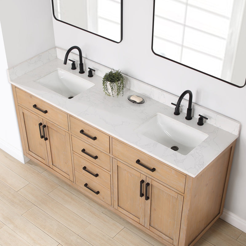 Altair Designs Gavino 72" Double Bathroom Vanity with Composite Stone Countertop - 557072-LB-GW - Backyard Provider