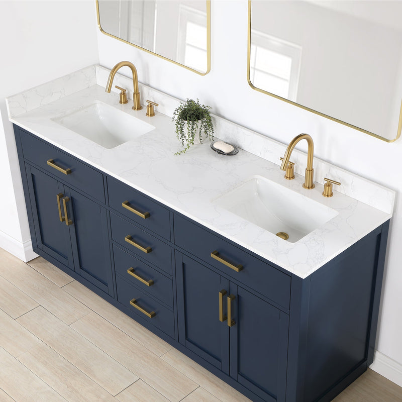 Altair Designs Gavino 72" Double Bathroom Vanity with Composite Stone Countertop - 557072-LB-GW - Backyard Provider