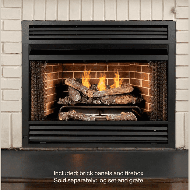 Pleasant Hearth Universal Circulating Zero Clearance 36 in. Ventless Dual Fuel Fireplace Insert New