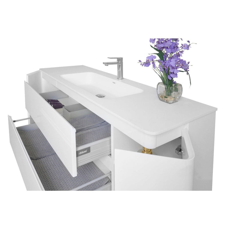 Ancerre Gwyneth Bathroom Vanity with Solid Surface Top Cabinet Set Collection - Backyard Provider