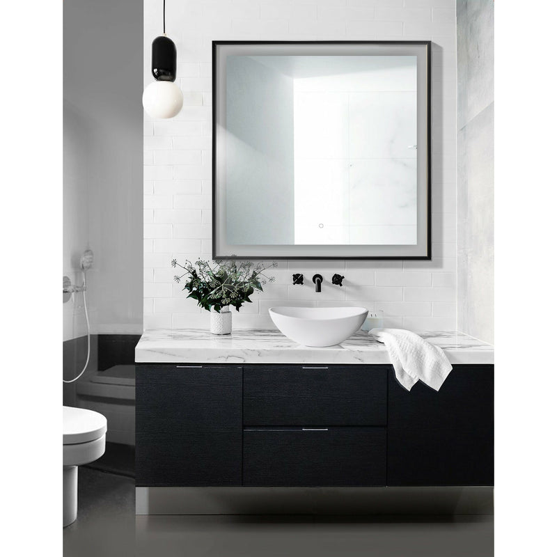 Krugg Soho 36" X 36" Black LED Bathroom Mirror SOHO3636B - Backyard Provider