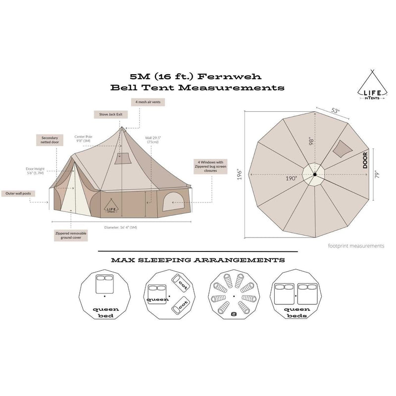 16' (5M) Fernweh™ Bell Tent - Backyard Provider