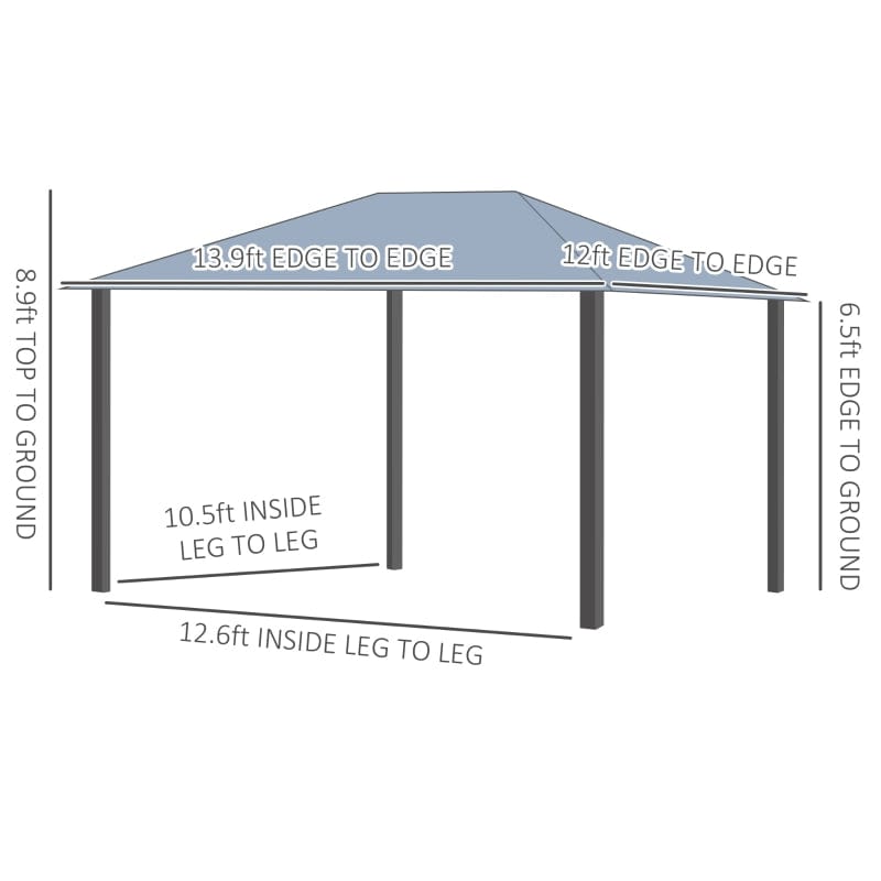 Outsunny 14' x 12' Hardtop Gazebo - 84C-291