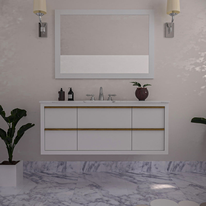 Altair Designs Morgan 48" Single Bathroom Vanity Set in White and Composite Aosta White Stone Countertop - 534048-WH-AW-NM - Backyard Provider