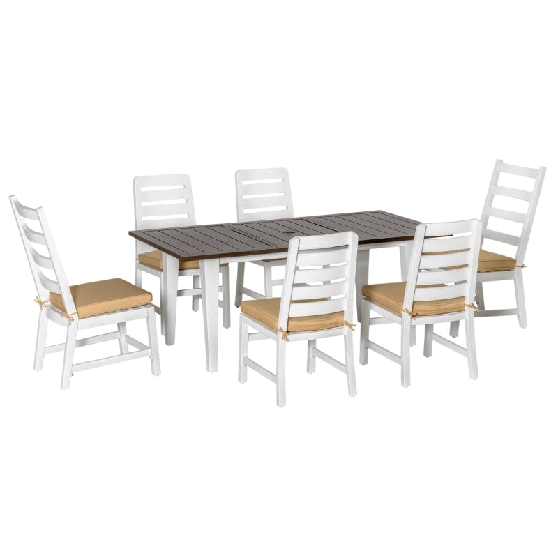 Outsunny 7 Piece Patio Dining Set with Umbrella Hole - 84B-990