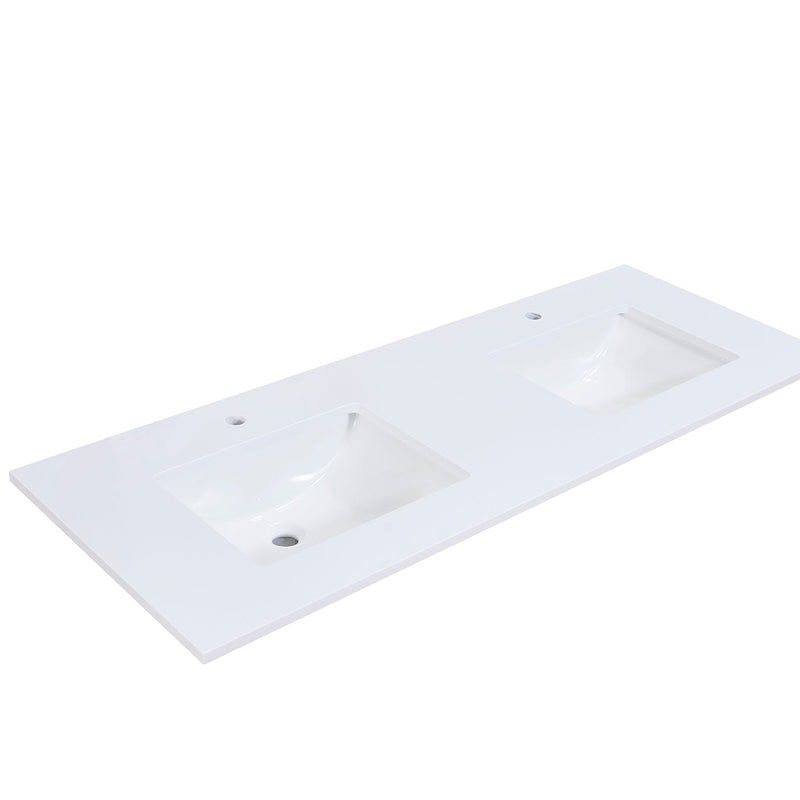 Altair Designs Viterbo Double Sink Bathroom Vanity Countertop in Snow White - 66073-CTP-SW - Backyard Provider