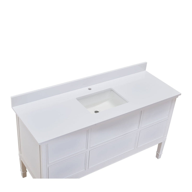 Altair Designs Viterbo Single Sink Bathroom Vanity Countertop in Snow White - 66049-CTP-SW - Backyard Provider