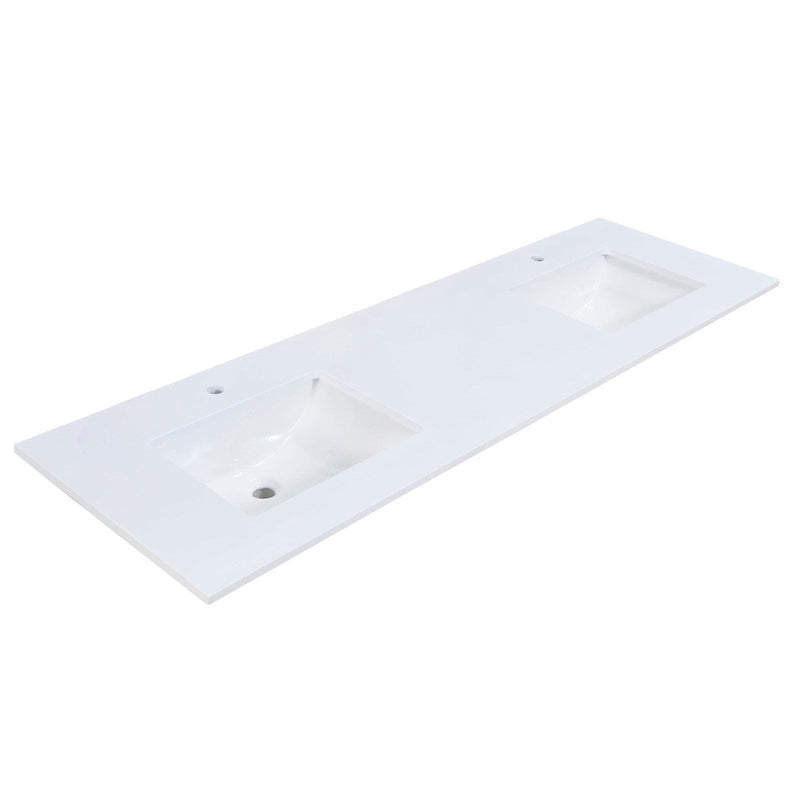 Altair Designs Viterbo Double Sink Bathroom Vanity Countertop in Snow White - 66073-CTP-SW - Backyard Provider