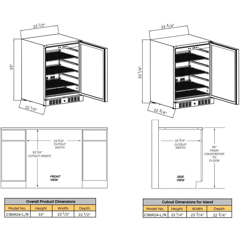 Coyote C1BIR24 Outdoor Refrigerator 24"