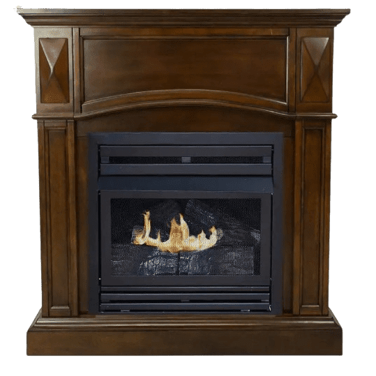 Pleasant Hearth 20,000 BTU 36 in. Compact Convertible Ventless Natural Gas Fireplace in Cherry New