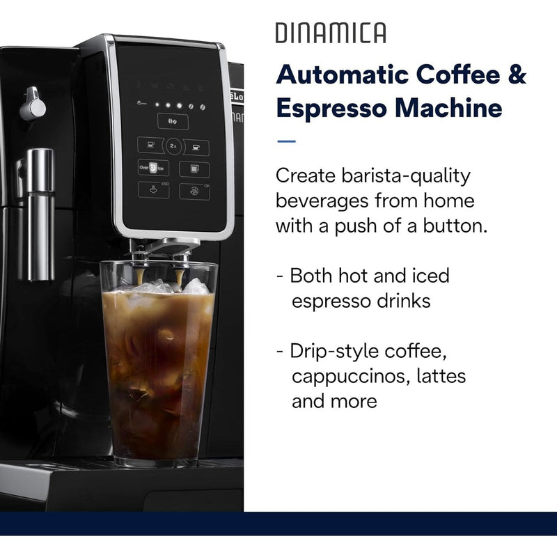 De'Longhi Dinamica Fully Automatic Coffee and Espresso Machine in Black ECAM35020B