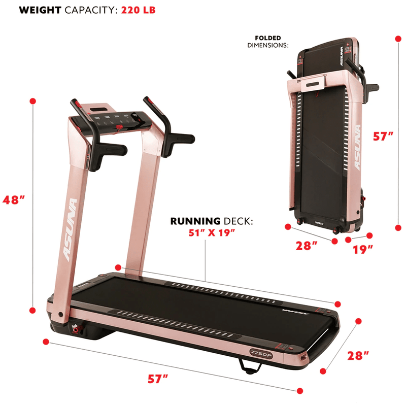 Sunny Health & Fitness SpaceFlex Pink Running Treadmill