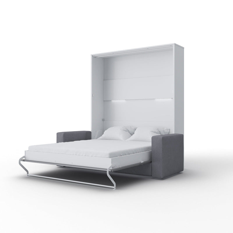 Maxima House European Queen size Vertical Murphy Bed with a Sofa, Invento - IN014W-G - Backyard Provider