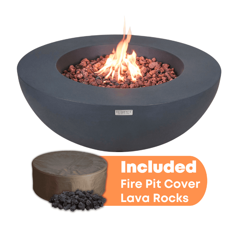 Elementi - Lunar Round Concrete Fire Pit Table OFG101