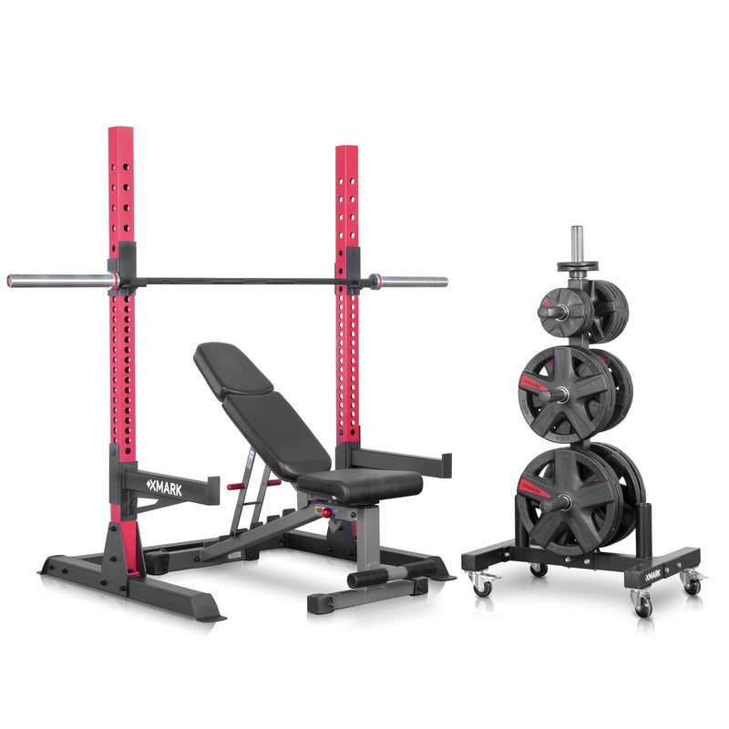 XMark Squat Rack Home Gym Package - XM-9050-OLY-PKG - Backyard Provider