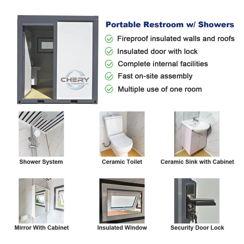 Bastone 2 Private AS-IS Portable Restroom w/ Showers D_PM000124