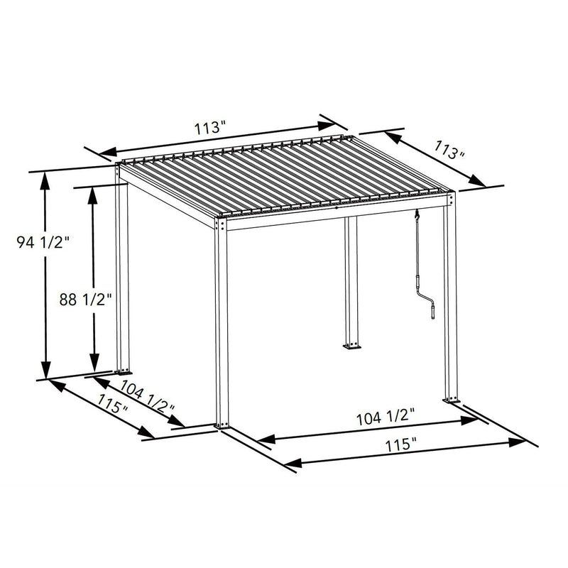 Bon Pergola 10' x 13' Manual Aluminum Louver Starry Pergola - BP-MASP-DG-10X13