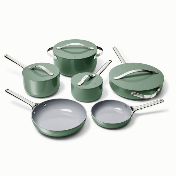 Caraway Deluxe Cookware Set in Sage - Backyard Provider