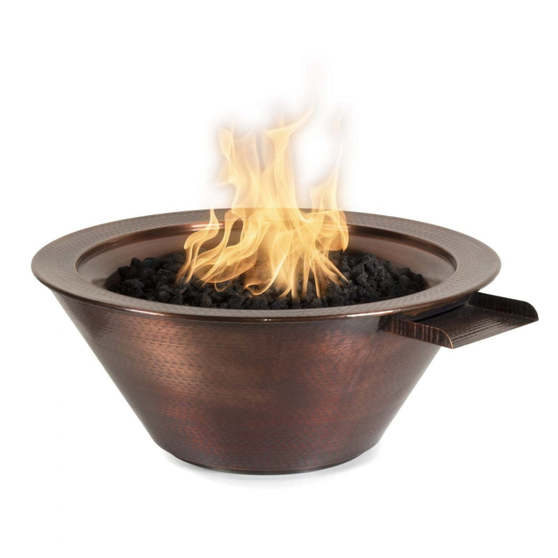 The Outdoor Plus OPT-NWCB Cazo Hammered Copper Round Fire and Water Bowl