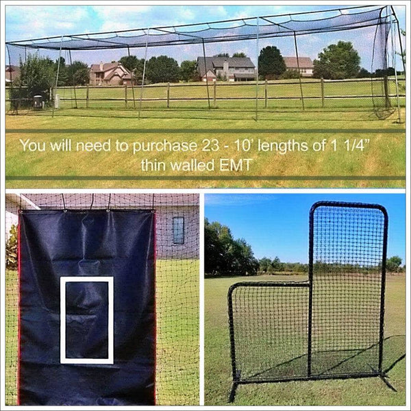 Cimarron Sports #24 Cage Net And 1.5-Inch DIY Corner Kit Practice Package